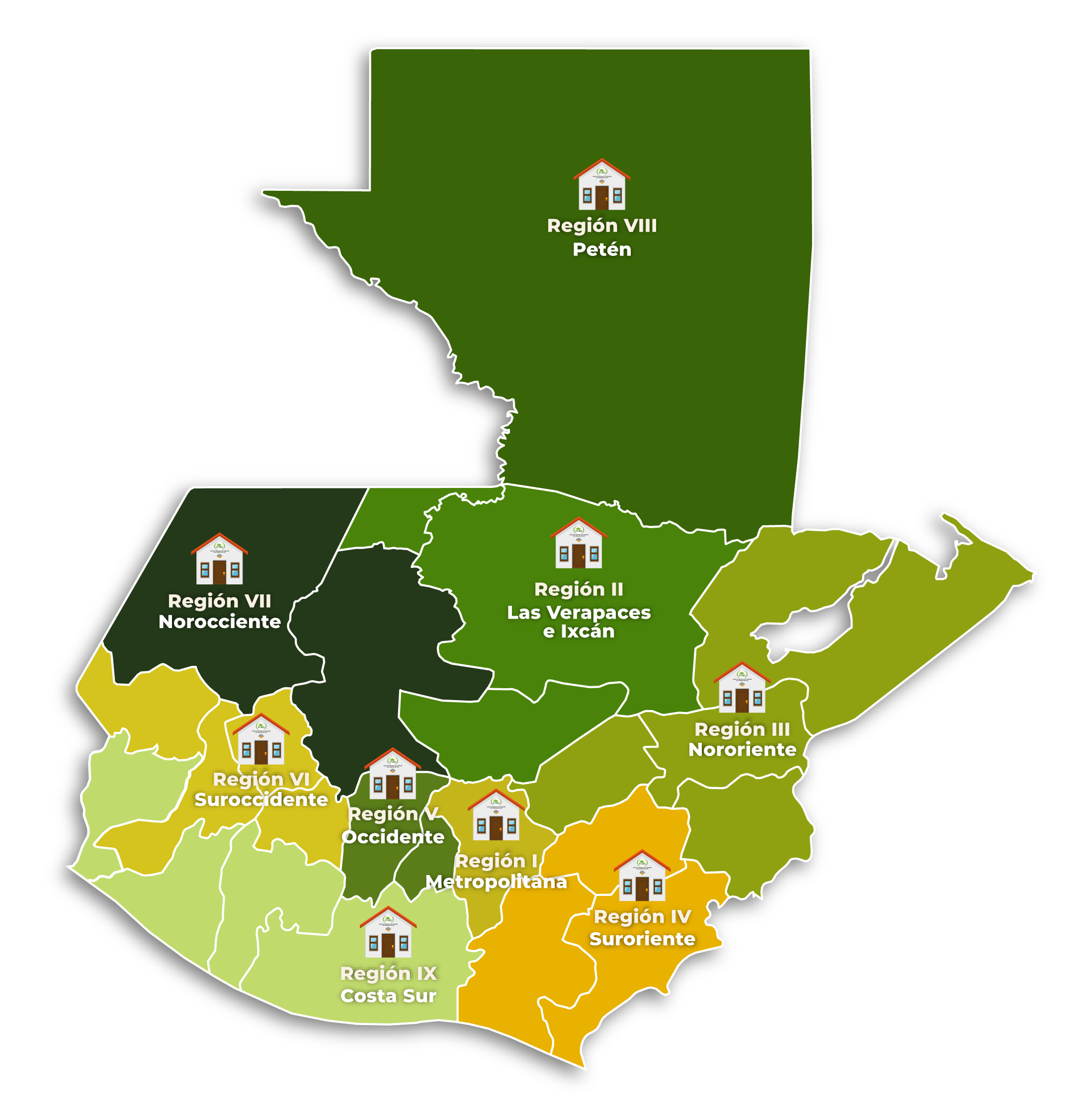 Regiones del INAB mapa 01